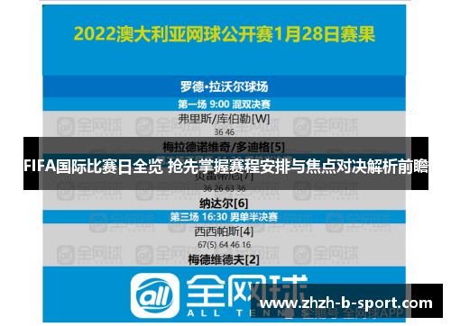FIFA国际比赛日全览 抢先掌握赛程安排与焦点对决解析前瞻 FIFA国际比赛日全览 抢先掌握赛程安排与焦点对决解析前瞻
